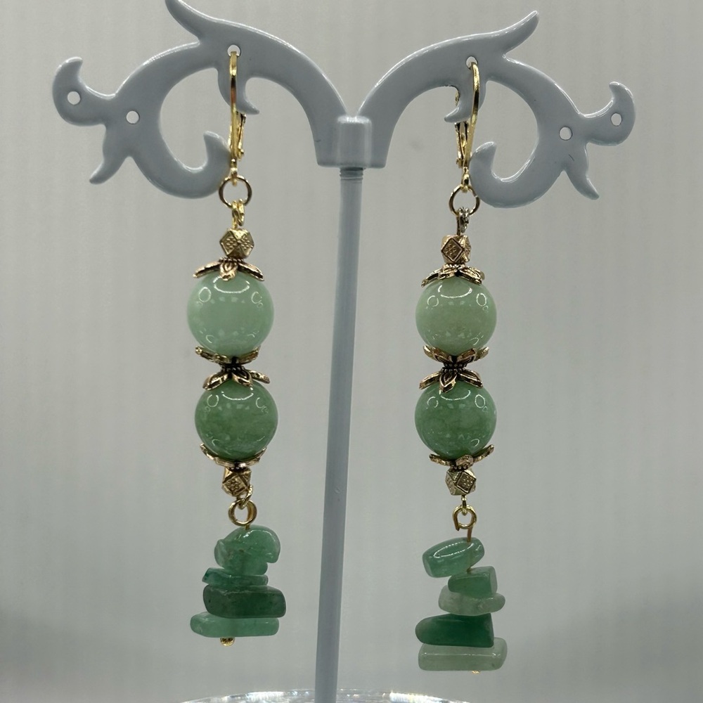 Adventure Quartz Dangle Earrings 18K Gold Plated Ear Wires
